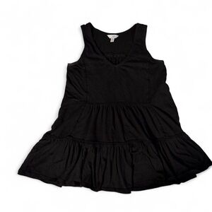 Time and Tru Black Sleeveless Ruffle Hem Peplum Top Small